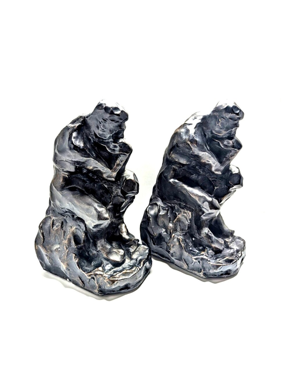 Vintage Antique Style Bronze The Thinker Sculpture Bookends Barnes & Noble 1999